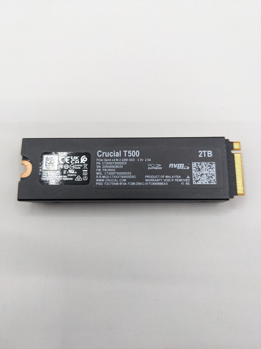 Crucial T500 2TB PCIe Gen4 MVMe SSD ジャンクの画像3