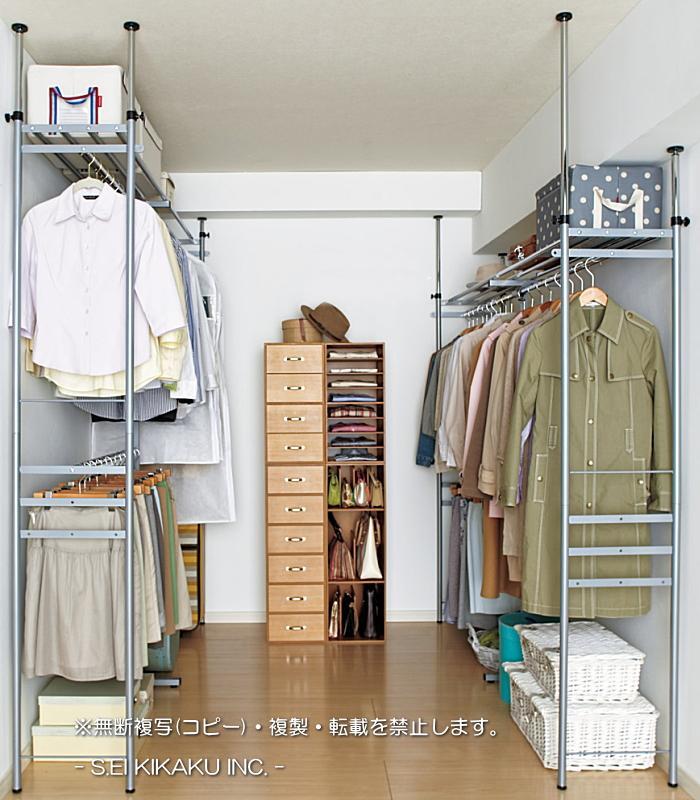  new goods * unused tsu Paris closet hanger rack [ low type ] width 111~200cm[ depth 45cm] easily walk‐in closet . work ..*