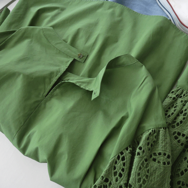  new goods # Iena handling .simplisite.# is li feeling! Broad material race sleeve blouse green 