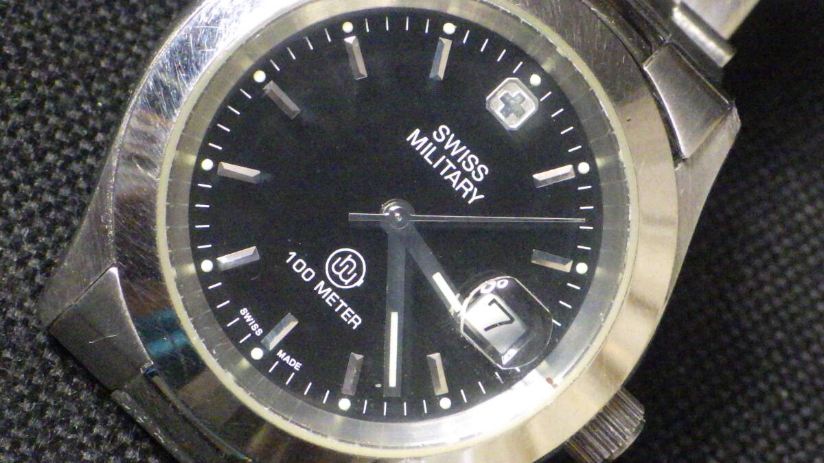 ☆SWISS MILITARY/スイスミリタリー 6-523 ブラック文字盤 メンズ クォーツ腕時計 動作品☆の画像10