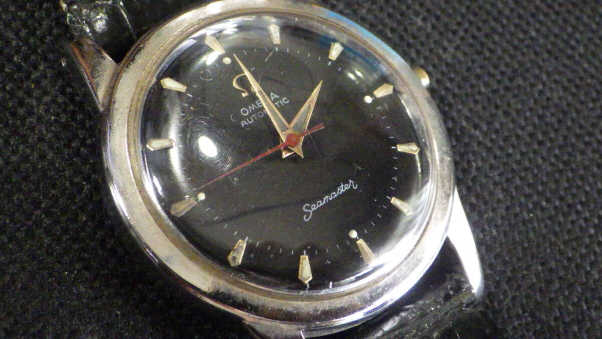 ☆OMEGA オメガ vintage 17石【Seamaster Automatic】ブラック文字盤 アンティーク メンズ 自動巻き腕時計☆訳アリ