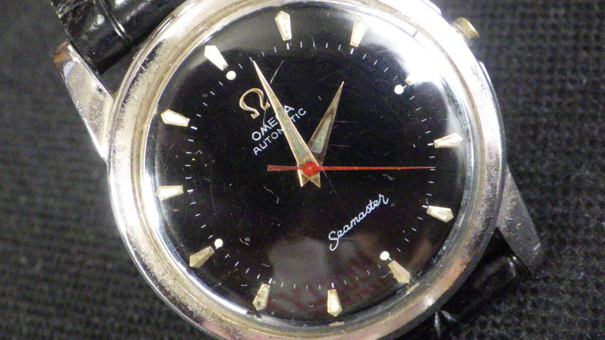 ☆OMEGA オメガ vintage 17石【Seamaster Automatic】ブラック文字盤 アンティーク メンズ 自動巻き腕時計☆訳アリ