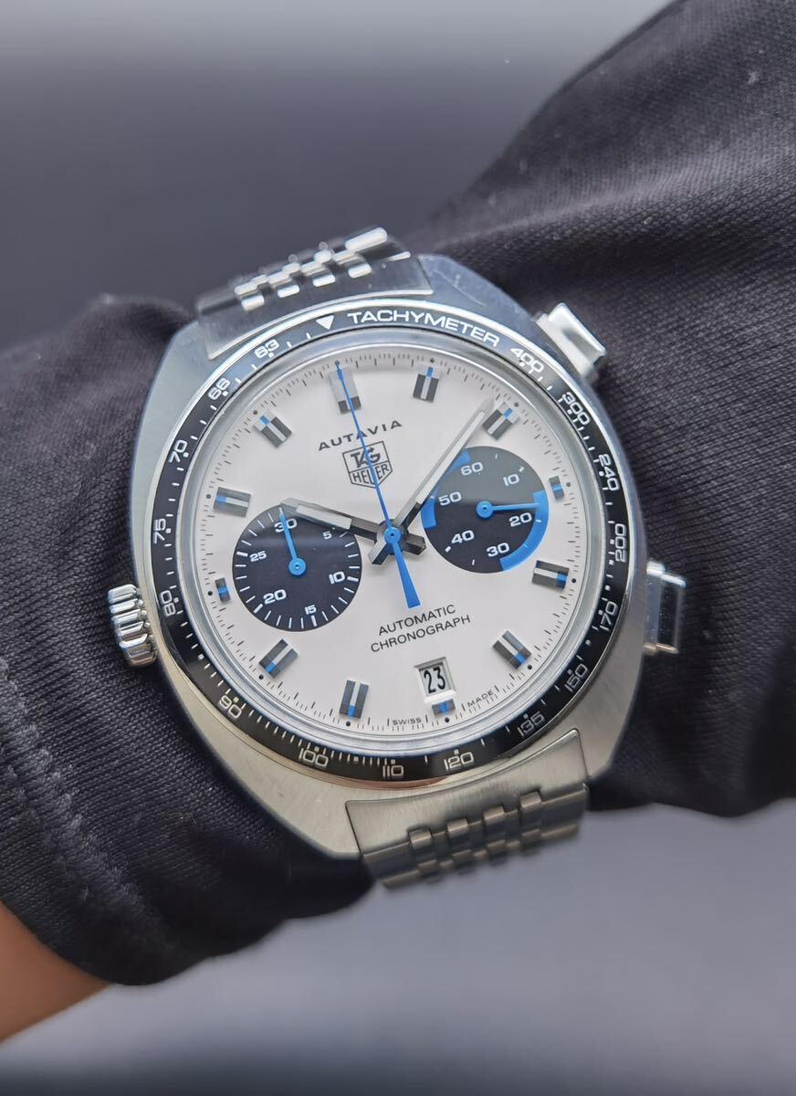  used TAG Heuer TAG HEUERo-ta vi aCY2110.BA0775 chronograph Date silver face SS stainless steel self-winding watch men's wristwatch 