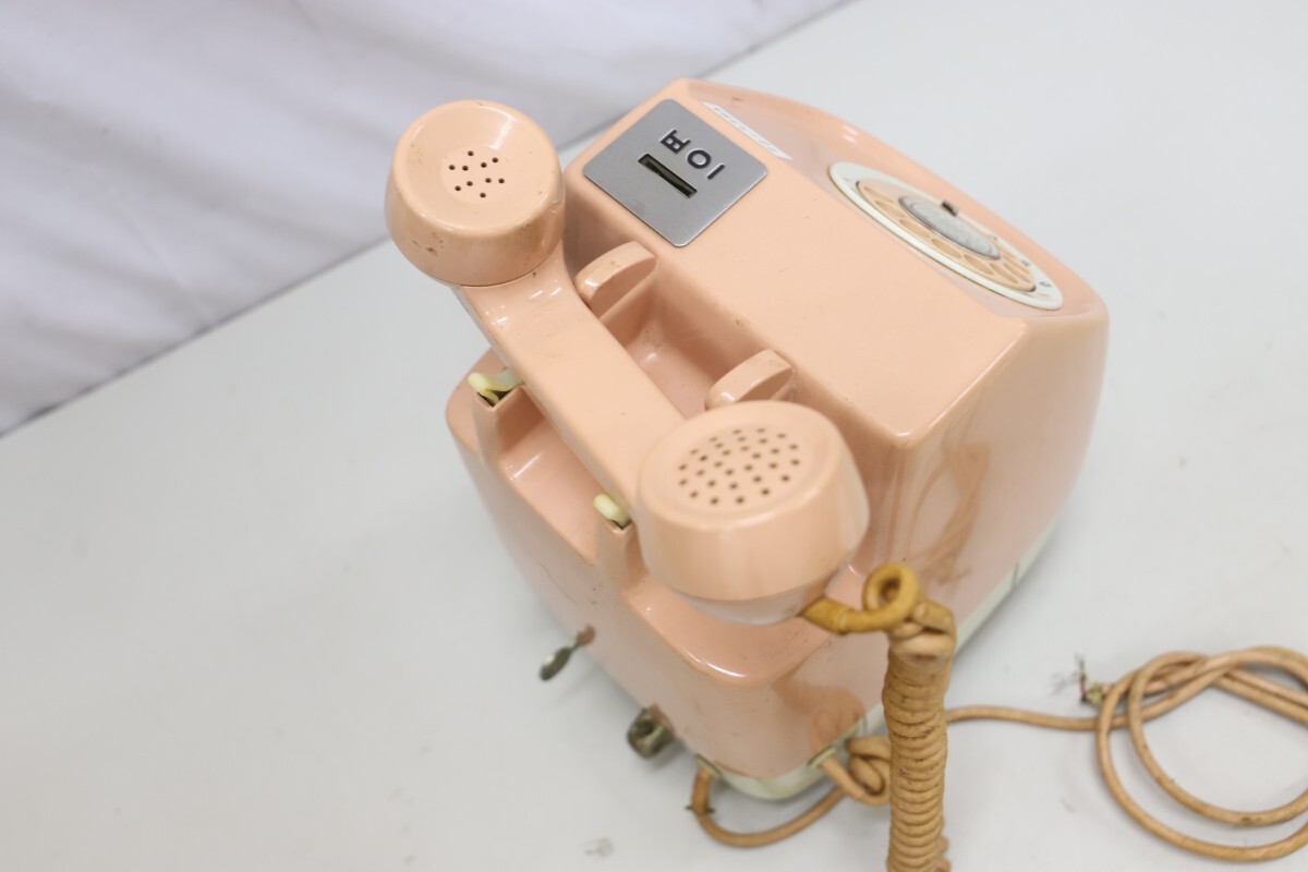 田村電機製作所 ダイヤル式 公衆電話機 675S-A2 ピンク電話 NTT 10円 昭和レトロ 当時物（C3027）_画像9