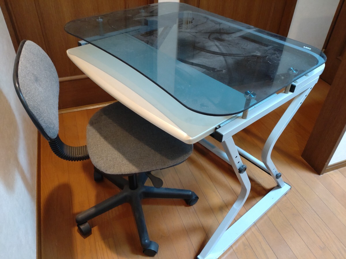  pickup limitation LEDA strengthen glass computer desk + chair - work place staying home Work computer desk office chair 