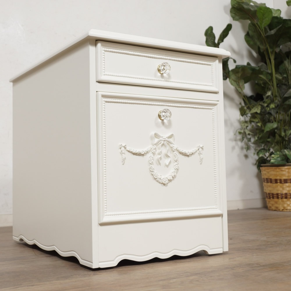  free shipping [ new goods ] side chest natural tree purity classical white ro here style outlet furniture FF12090
