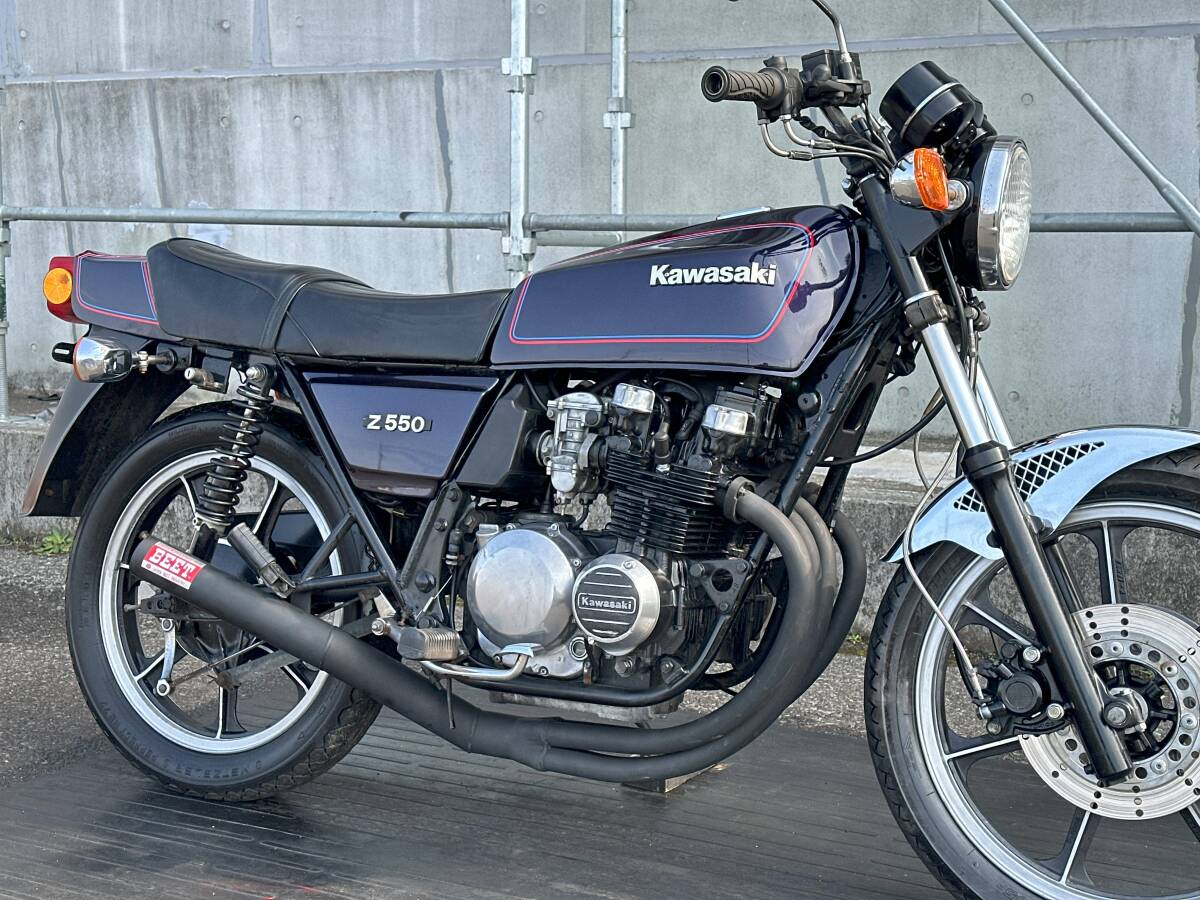  super finest quality Z550FX midnight blue!! condition highest!! KAWASAKI Kawasaki engine actual work animation equipped old car out of print car Z400FX Z400J Z500FX Z750FX MK2