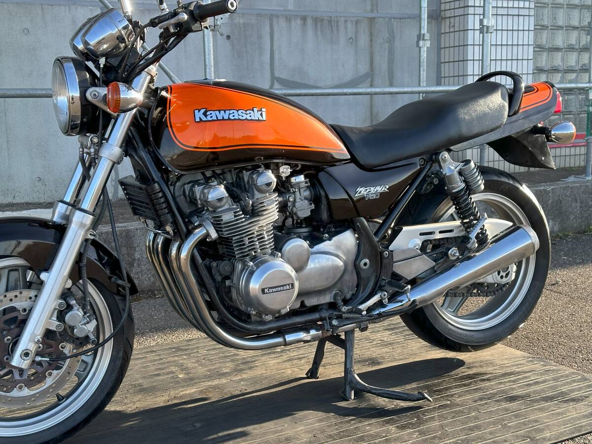 超極上ゼファー750 火の玉!! エンジン絶好調!! 状態最高!! KAWASAKI カワサキ エンジン実働 動画あり 旧車絶版車 ゼファー400 RS ZEPHYRの画像5