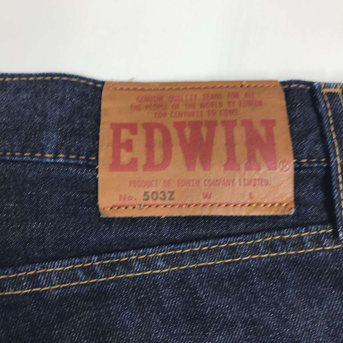 EDWIN Edwin 503Z Denim брюки сделано в Японии телячья кожа patch индиго темно синий ji- хлеб W31 34-18a