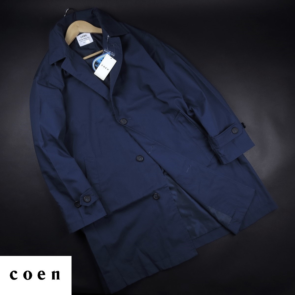  новый товар * United Arrows /ko-en/coen/ отложной воротник весеннее пальто 137/79 темно-синий /[M]