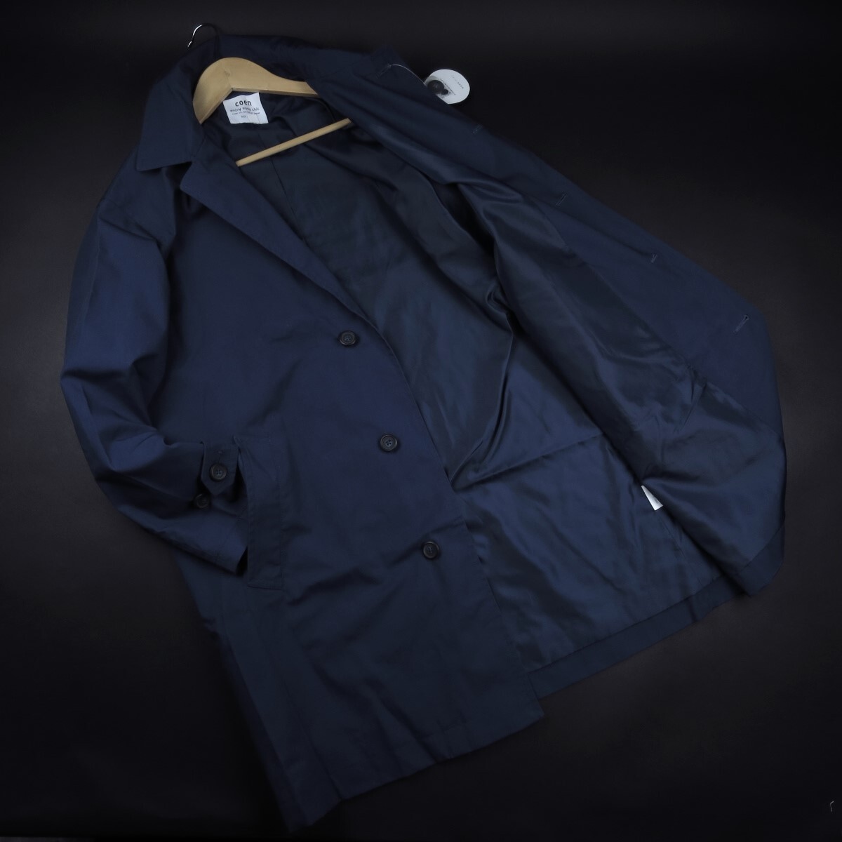  новый товар * United Arrows /ko-en/coen/ отложной воротник весеннее пальто 137/79 темно-синий /[M]