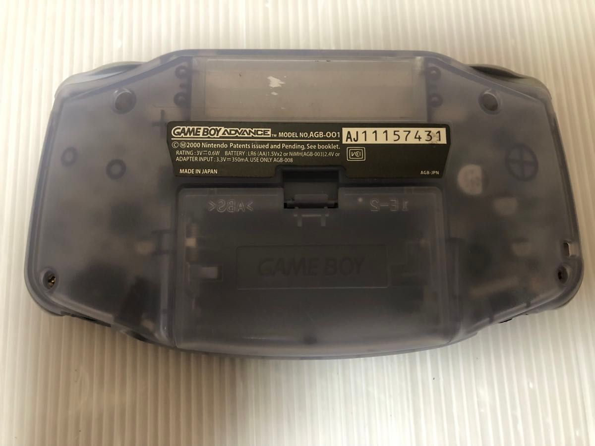 ★動作確認済み　GBA ゲームボーイアドバンス 本体 クリアカラー　AGB-001 多少電源入りにくい