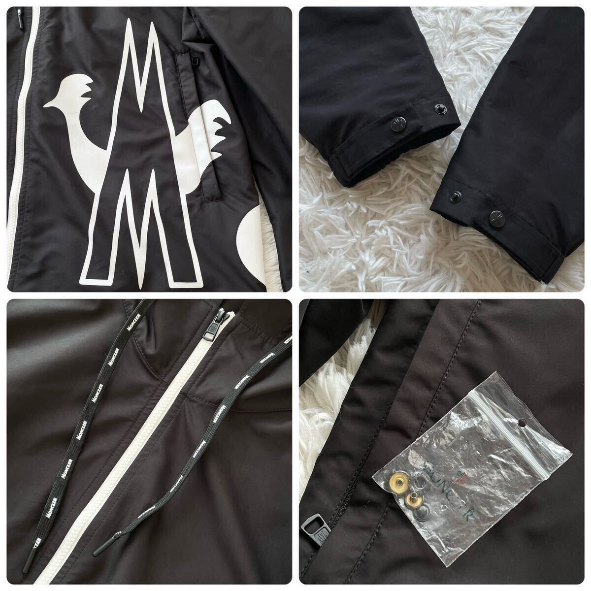 希少 XL MONCLER モンクレール ナイロン ダブルジップアップパーカー ナイロンジャケット ブラック 黒 MYTHOS JACKET ミトス ビッグロゴ 3の画像7