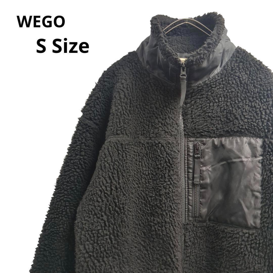 WEGOボアジャケットジップポッケ付き黒メンズS　a35_画像1