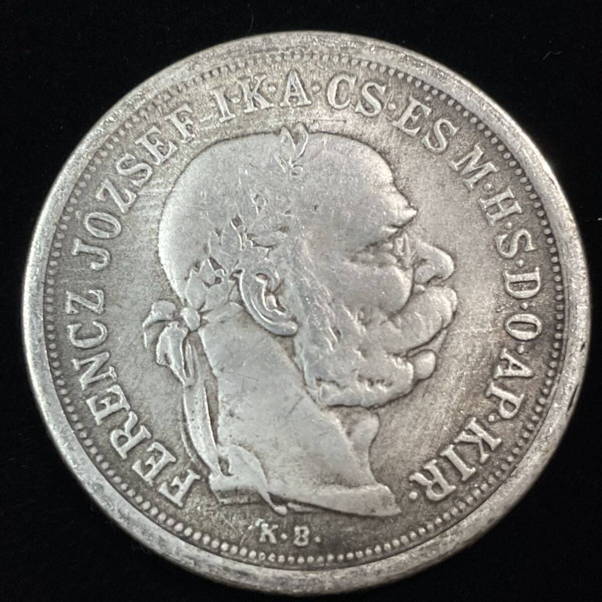 古銭 オーストラリア＝ハンガリー帝国 硬貨 フランツ・ヨーゼフ1世 1900年 使徒王 天使 クラウン ５クラウン (コロナ) 国章 コインの画像2