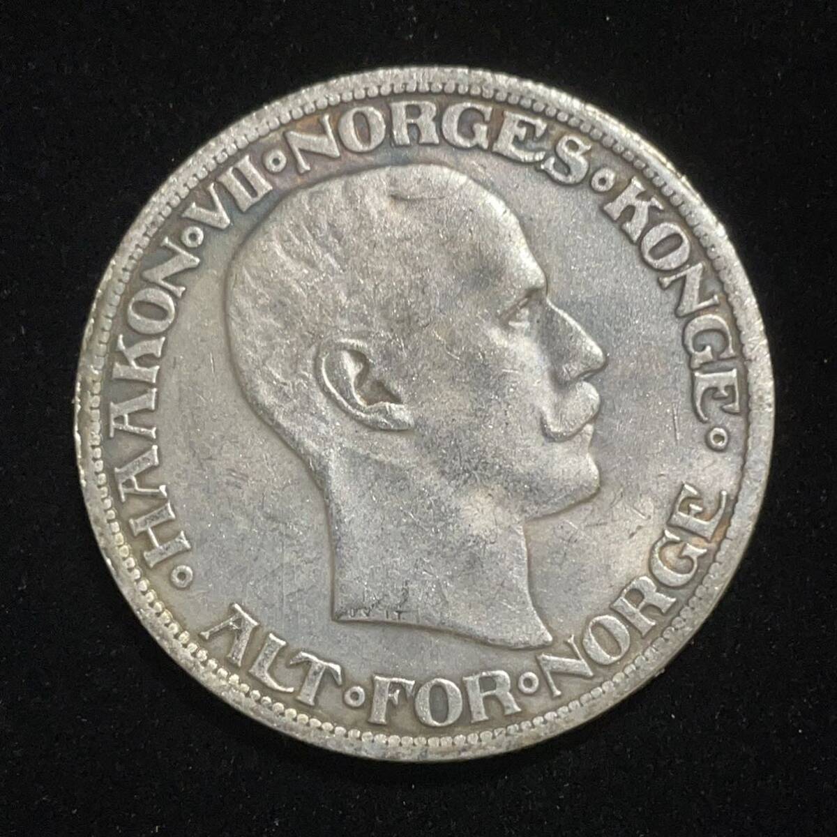 硬貨 古銭 ノルウェー ホーコン7世 1912年 ノルウェーのライオン ゴート族 クラウン コイン の画像2