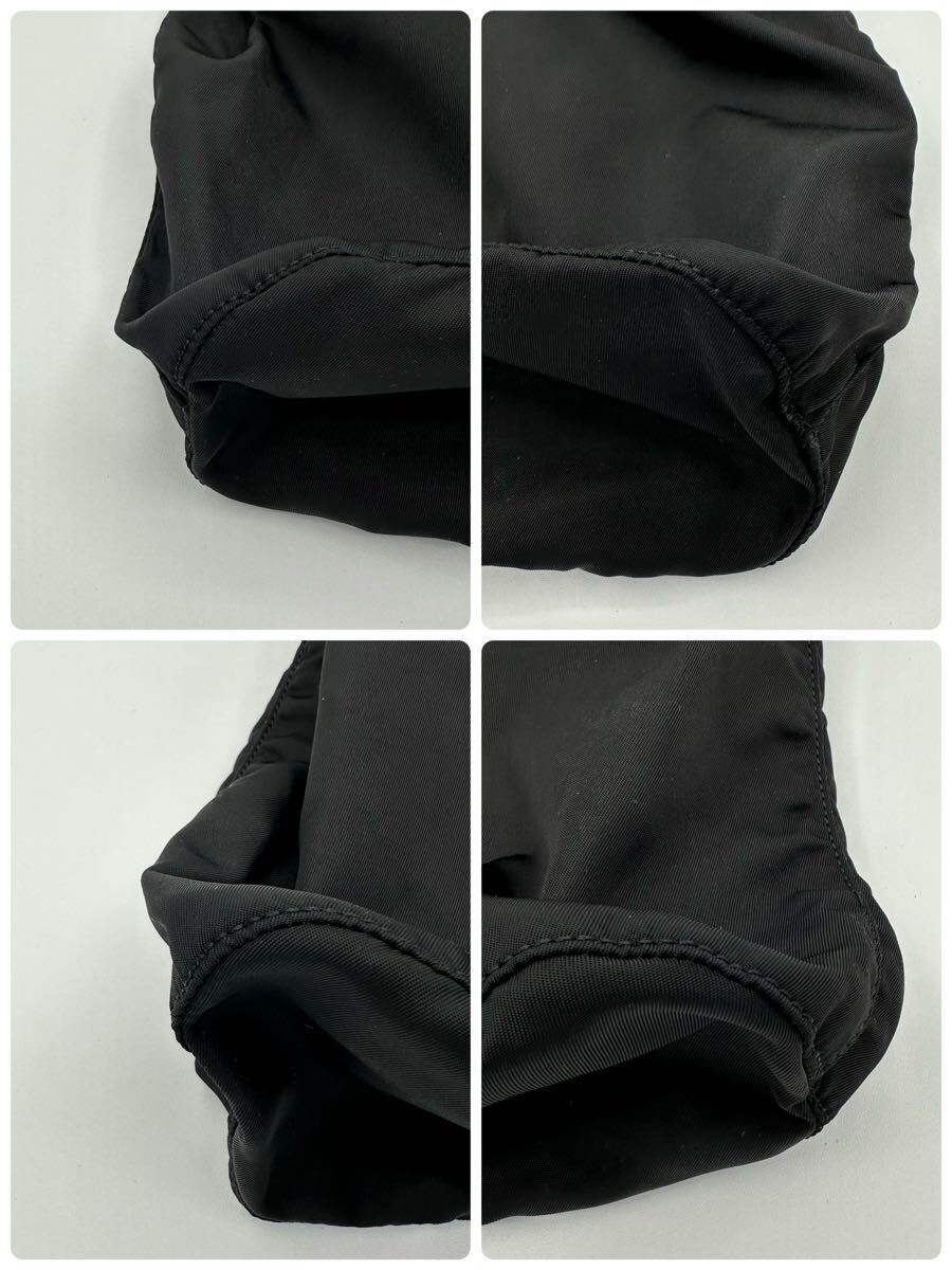 【極美品】PRADA 巾着ミニポーチ バッグ ナイロン 三角ロゴ ブラック小物入れ テスート _画像5