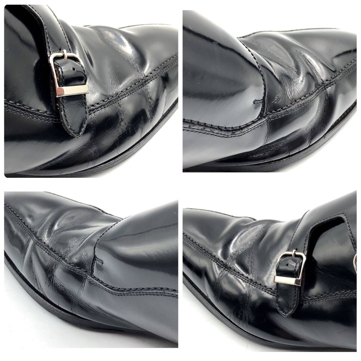 即決 REGAL リーガル 27cm 913R メンズ レザーシューズ モンクストラップ 黒 ブラック 革靴 皮靴 ビジネスシューズ