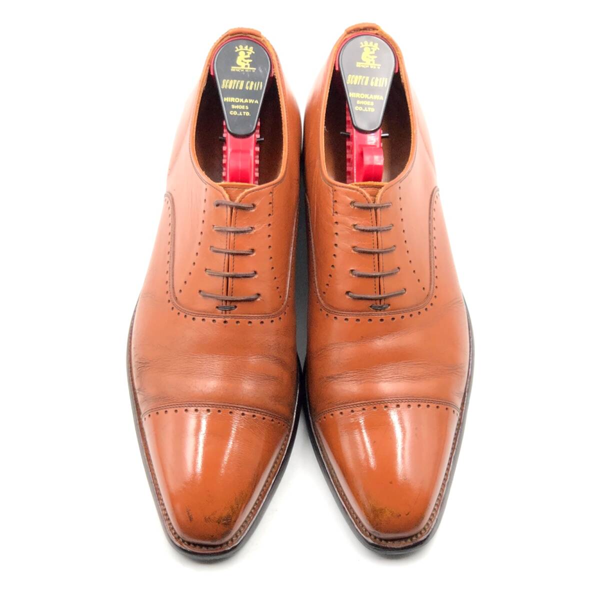即決 SCOTCH GRAIN スコッチグレイン ベルオムマーブル 25.5cmE 756BR メンズ レザーシューズ ストレートチップ 茶 ブラウン 革靴 皮靴_画像2