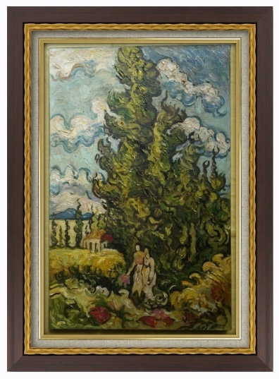 [Artworks]ファン・ゴッホ|糸杉と2人の女|1889年|油彩|肉筆|原画|鑑定書の画像4