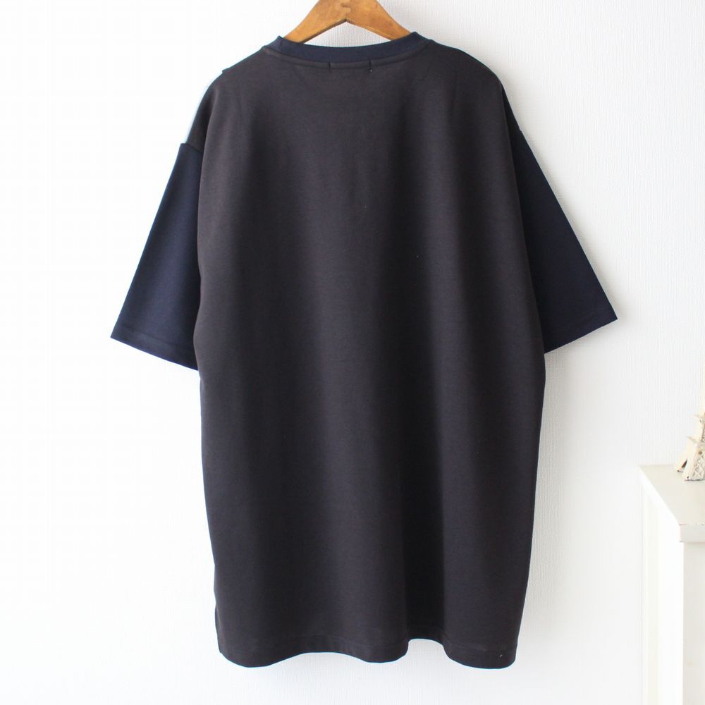 【Lサイズ】新品タケオキクチ THE SHOP TK ブロッキング プルオーバー Tシャツ メンズ 紺×グレー×黒の画像2