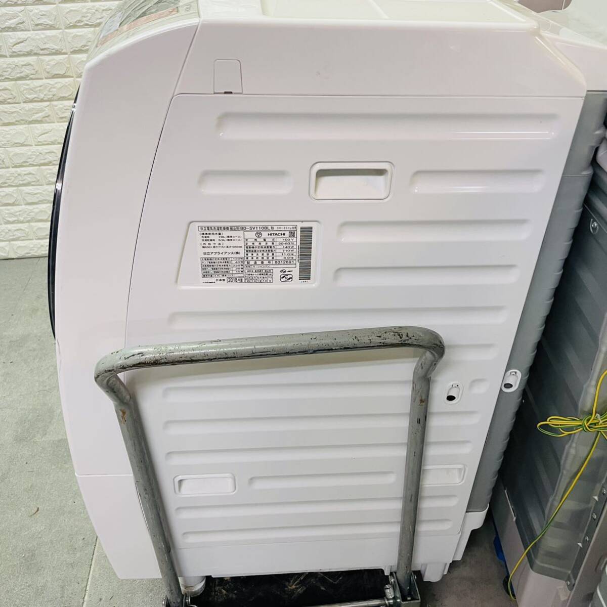 1円スタート 2018年製 HITACHI ドラム式洗濯乾燥機 BD-SV110B 直接引き取り可 概要必読の画像4