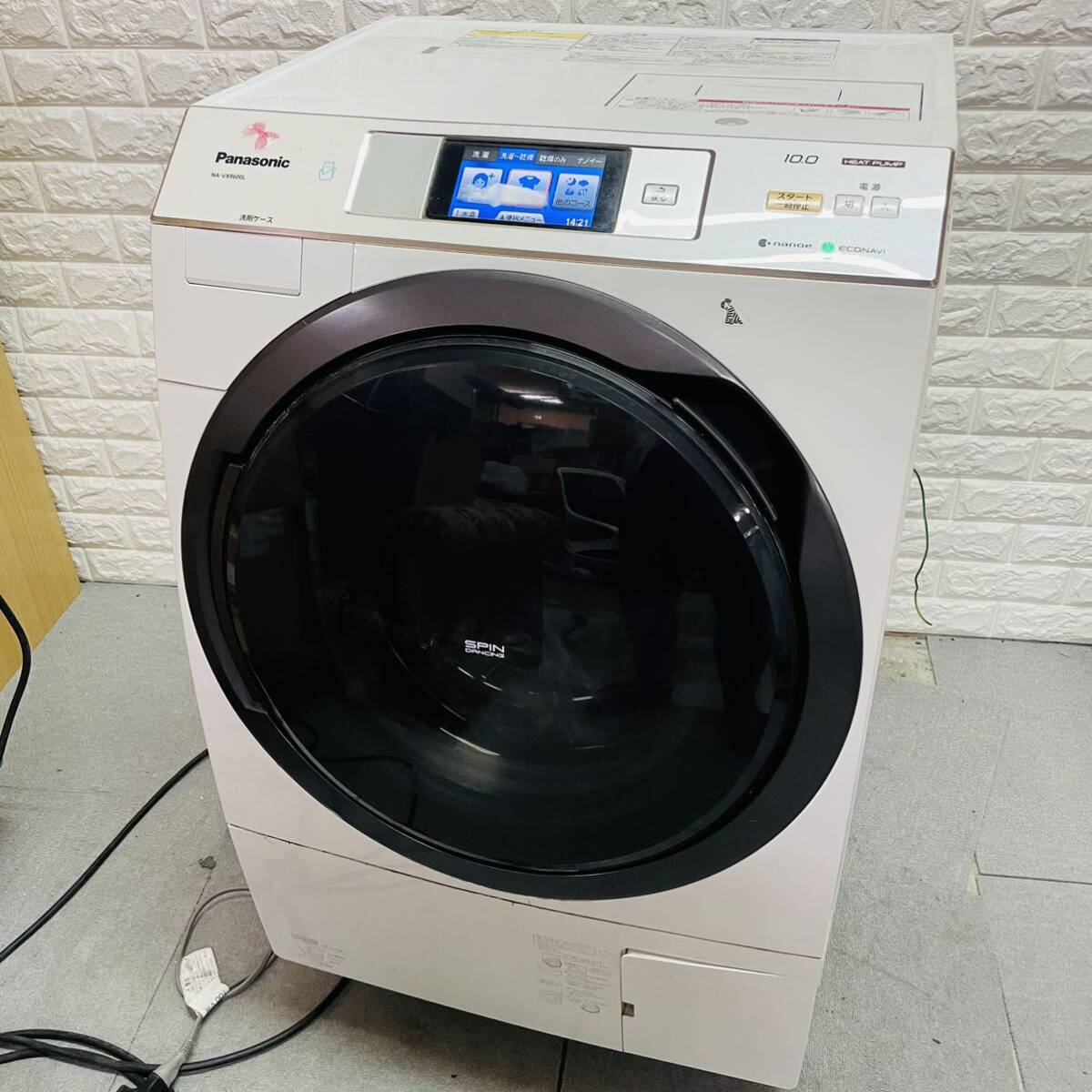 1円スタート2016年製Panasonic ドラム式洗濯乾燥機 左開き NA-VX9600 タッチパネル操作 直接引き取り可の画像1