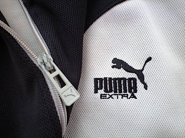 即決 80s ヴィンテージ プーマ マラドーナ EXTRA ジャージ ヒットユニオン製 Mサイズ 黒 x グレーベージュ PUMA