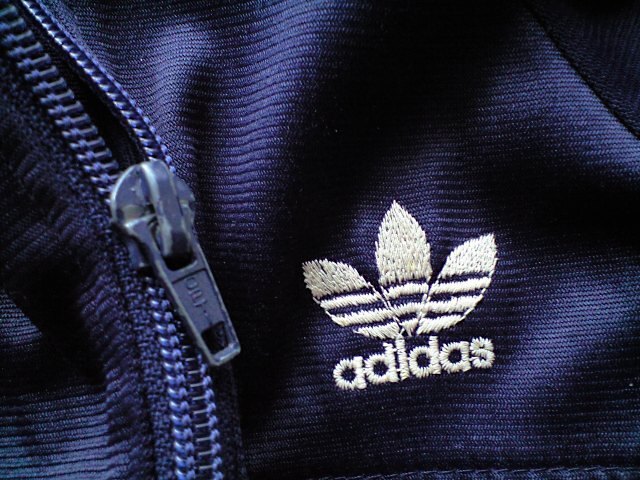 即決 80s ヴィンテージ adidas England イングランド製 胸3本ライン ジャージ 168 OPTIジップ ネイビー 白クリーム赤 英国 ventex_画像5