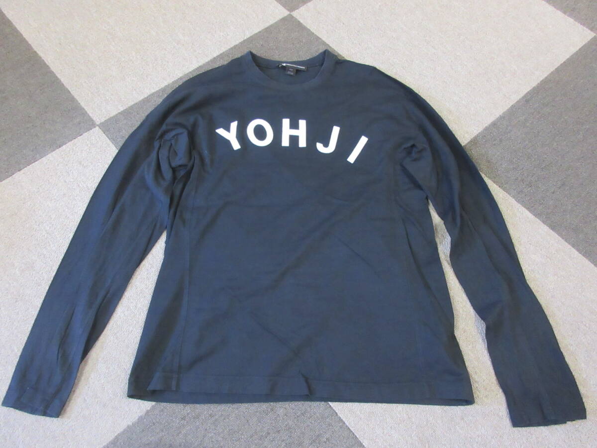 Y-3 ヨウジヤマモト L/S カットソー M 黒 フロッキー Yohji yamamoto adidas ワイスリー FJ0325 長袖 Tシャツ ロンTの画像1