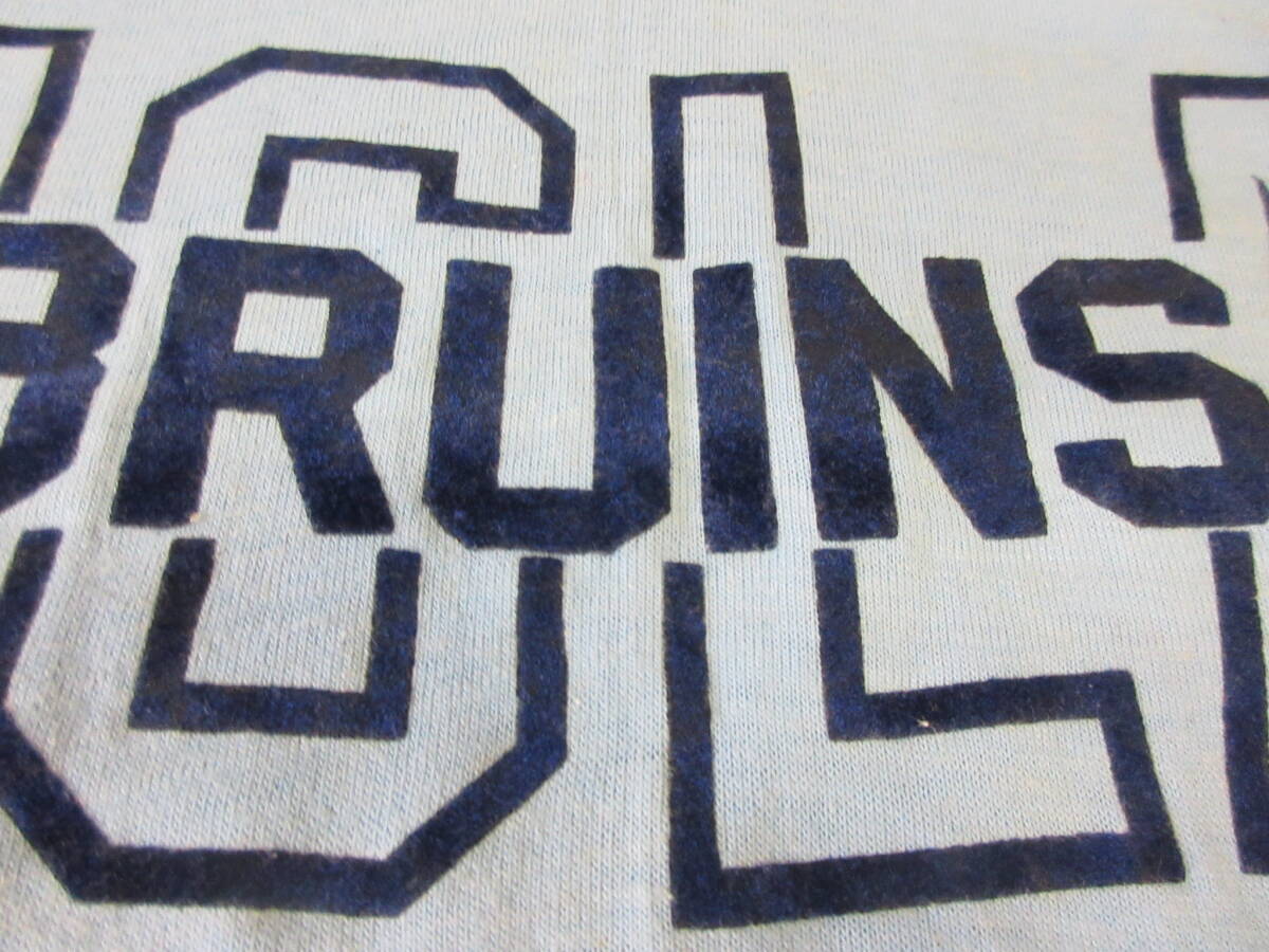 70s フロッキー UCLA Bruins フットボールTシャツ M USA製 Collegiate Pacific カレッジ バスケット カレッジ ヴィンテージ ロンT 長袖_画像7