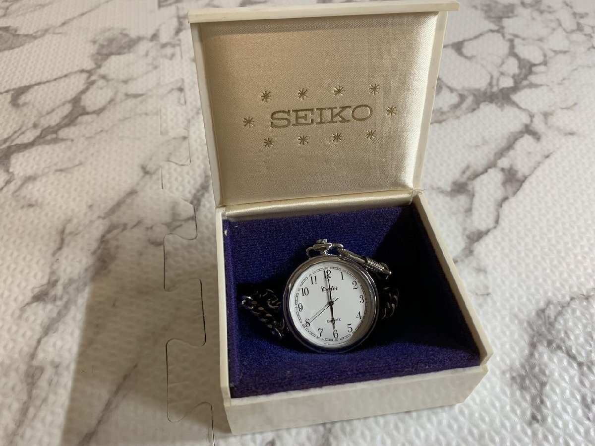 *0H342E/ карманные часы SEKIO/ Seiko Crater/k letter - с коробкой /1 иен ~