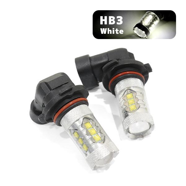 ю 【定形外】 日産 ステージア C34系 98.09～01.09 HID車 [ HB3 ] ハイビーム LED 2個セット 80W 16連 XT-E端子搭載 ホワイト 12V/24V_画像1