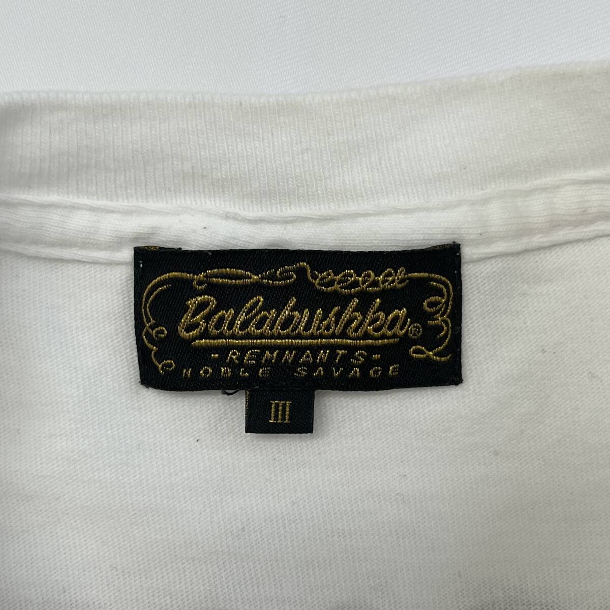 BALABUSHKA REMNANTS バラブシュカレムナンツ サイズ3 Tシャツ バックプリント ワンポイント 半袖 ホワイト_画像8