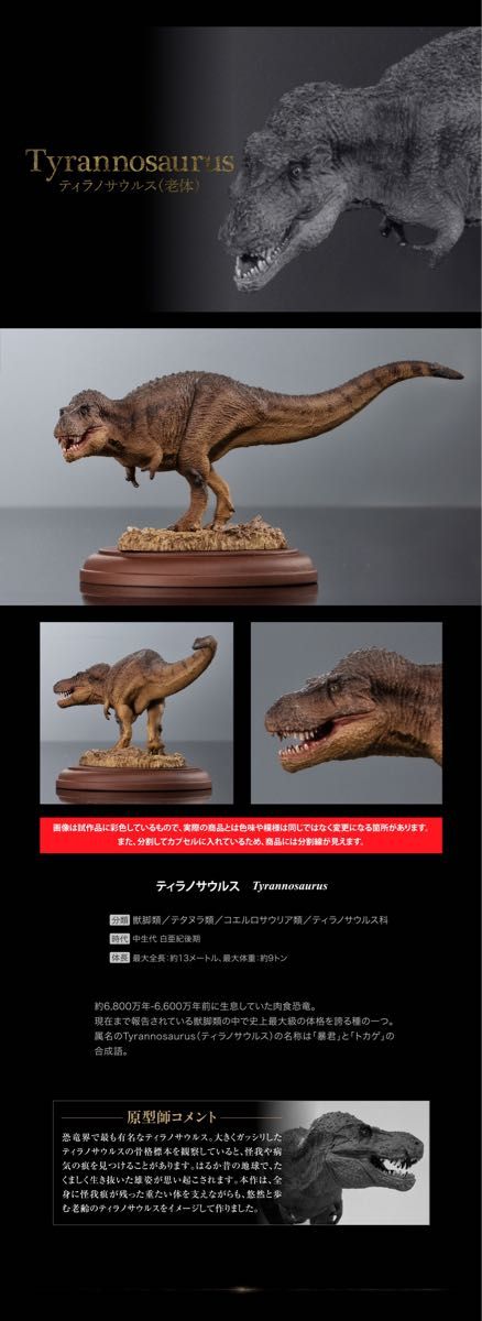 【新品】　ティラノサウルス（老体）　いきもの大図鑑ディスプレイモデルコレクション恐竜01 バンダイ　生き物　ガチャ