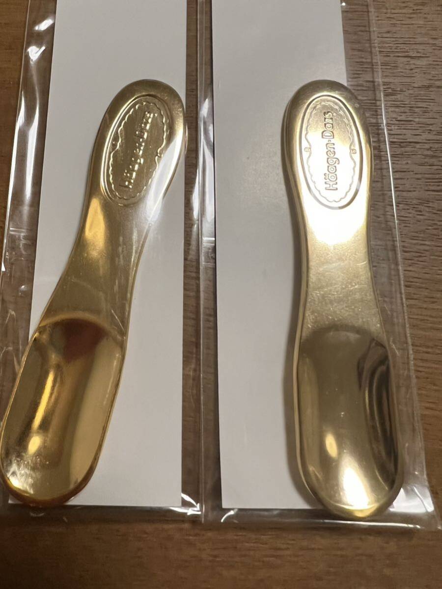  free shipping 2024 year not for sale new goods unopened is -gendatsu gold. spoon 2 ps made in Japan stainless steel gilding ice cream 