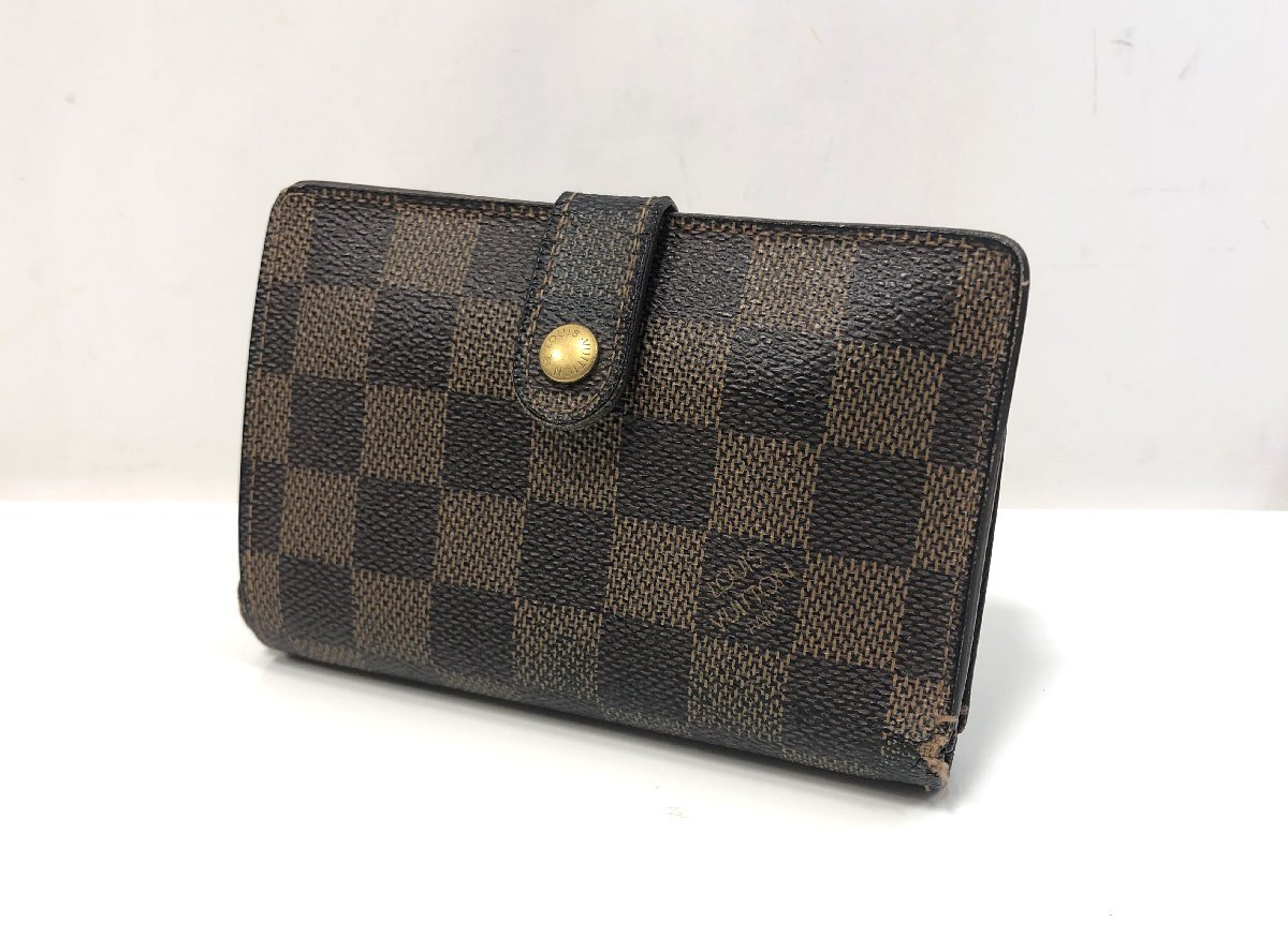 ★LOUIS VUITTON ルイヴィトン ダミエ ポルトフォイユ・ヴィエノワ N61674 がま口財布 財布 二つ折り 中古★004000の画像1