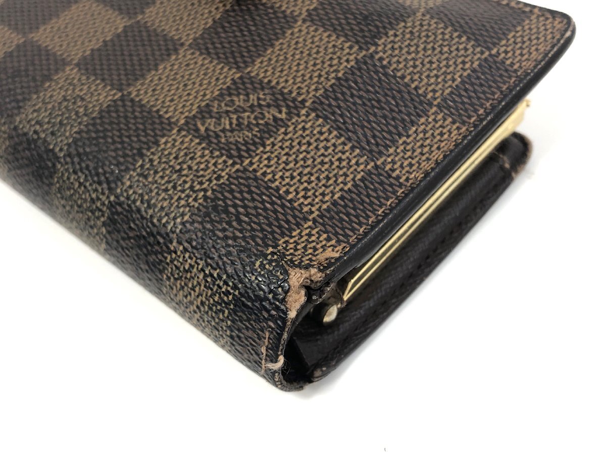 ★LOUIS VUITTON ルイヴィトン ダミエ ポルトフォイユ・ヴィエノワ N61674 がま口財布 財布 二つ折り 中古★004000の画像8