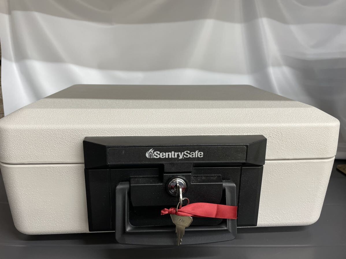 Sentry Safe 金庫 持ち運び可能 コンパクト ホワイト 鍵付き 安全 防犯の画像1
