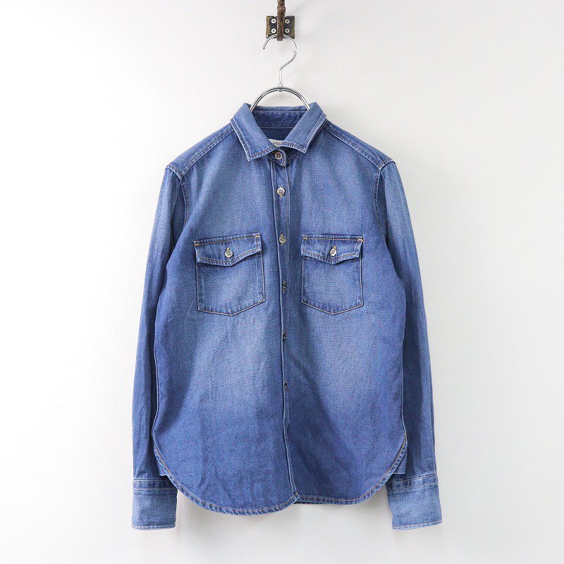 オンワード樫山 23区 【洗える】23区denim Shirt ブラウス 32/ブルー トップス 小さいサイズ【2400013814751】_画像1