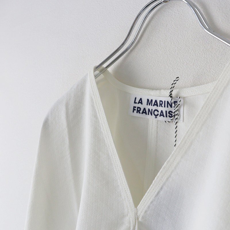  beautiful goods La Marine Francaise LA MARINE FRANCAISE V neck fringe blouse / white tops [2400013811804]