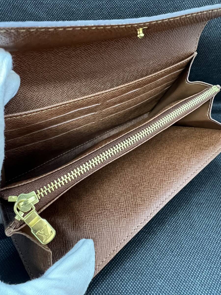 【美品 未使用】 LOUIS VUITTON ルイヴィトン M61734 モノグラム ポルトフォイユ サラ 二つ折り 長財布 ウォレット ブラウン 箱付きの画像5