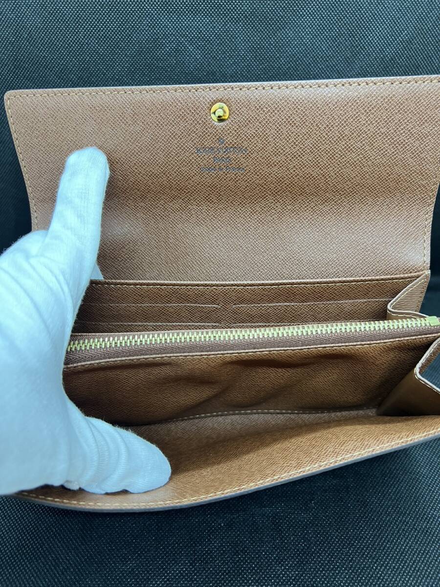 【美品 未使用】 LOUIS VUITTON ルイヴィトン M61734 モノグラム ポルトフォイユ サラ 二つ折り 長財布 ウォレット ブラウン 箱付きの画像6