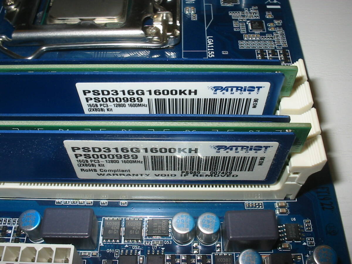 GIGABYTE B75M-D3H i3 2100 DDR3 PC3-12800 8GB2枚16GB 付属品欠品有 電源 CPUクーラー付 動作確認 ジャンク 送料無料の画像5