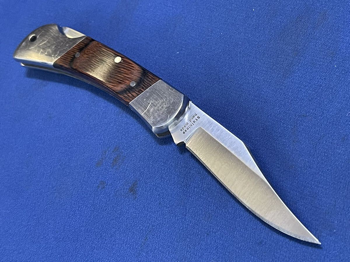  IC.CUT Knife『 アイシーカット フォールディングナイフ 』天然木製ハンドル StainIess hand made 石川刃物製作所 セキカットビンテージ_画像4