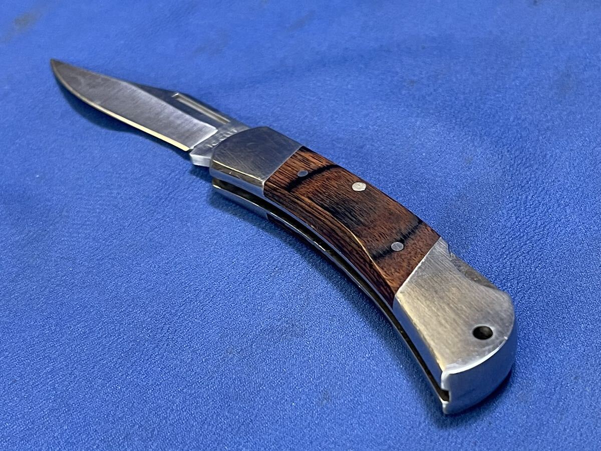  IC.CUT Knife『 アイシーカット フォールディングナイフ 』天然木製ハンドル StainIess hand made 石川刃物製作所 セキカットビンテージ_画像9