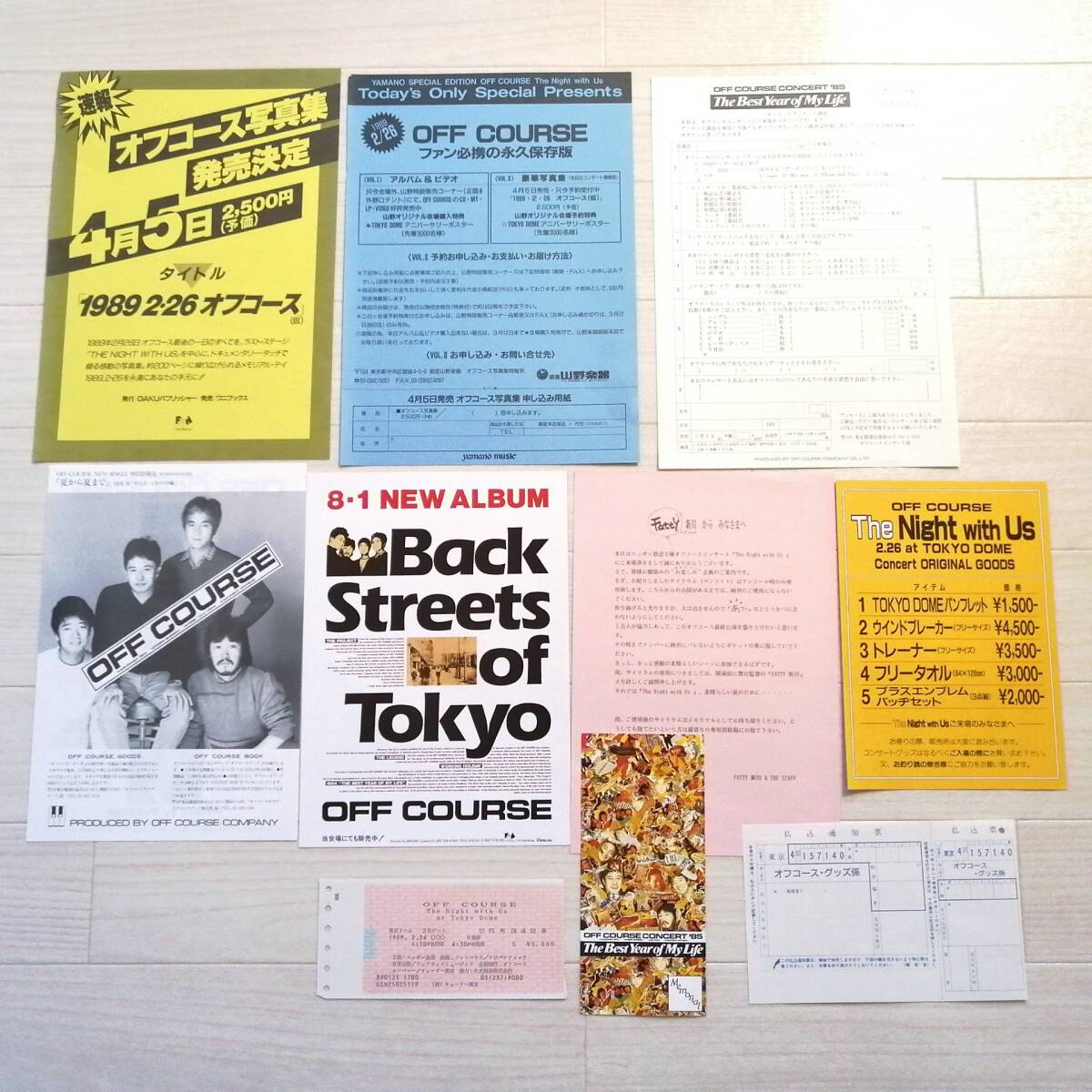  Off Course A⑧ концерт * билет половина талон 2 листов * рекламная листовка комплект прекрасный товар товары Oda Kazumasa 