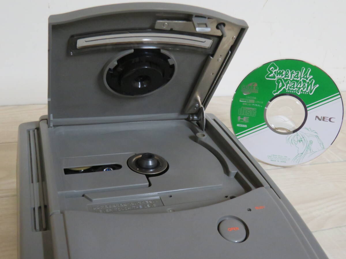 美品! PCE PCエンジン SUPER CD-ROM2 PI-CD1 本体 + AVケーブル まとめてセット PCEngine 日本電気 NEC 非喫煙環境です 追加画像有り の画像5