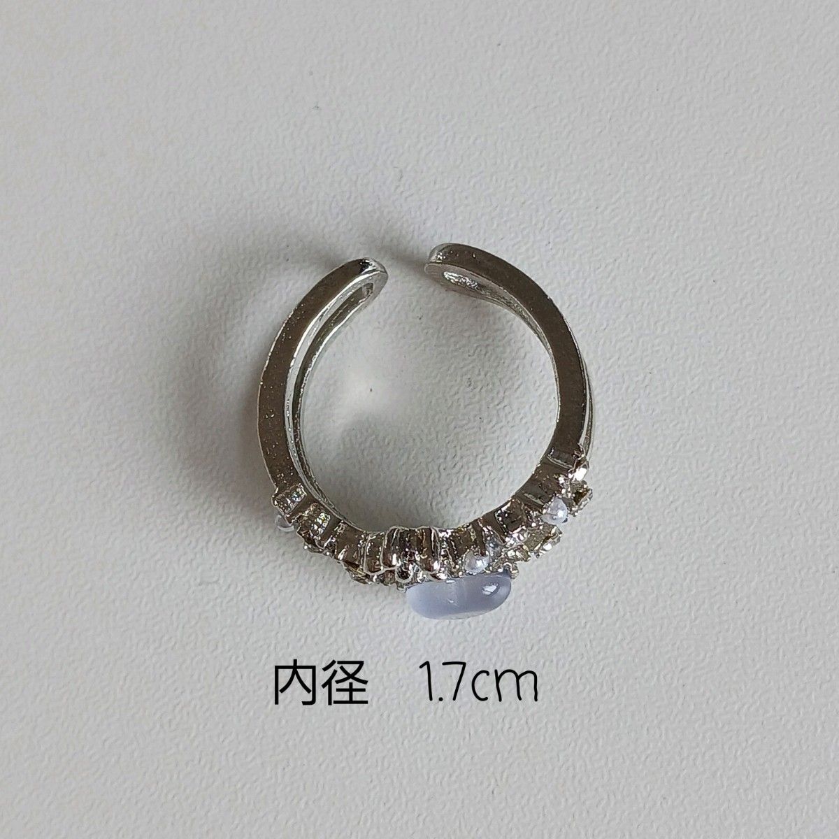 シルバーリング 指輪 2連 ハートモチーフ 花 ストーン パール 可愛い 韓国