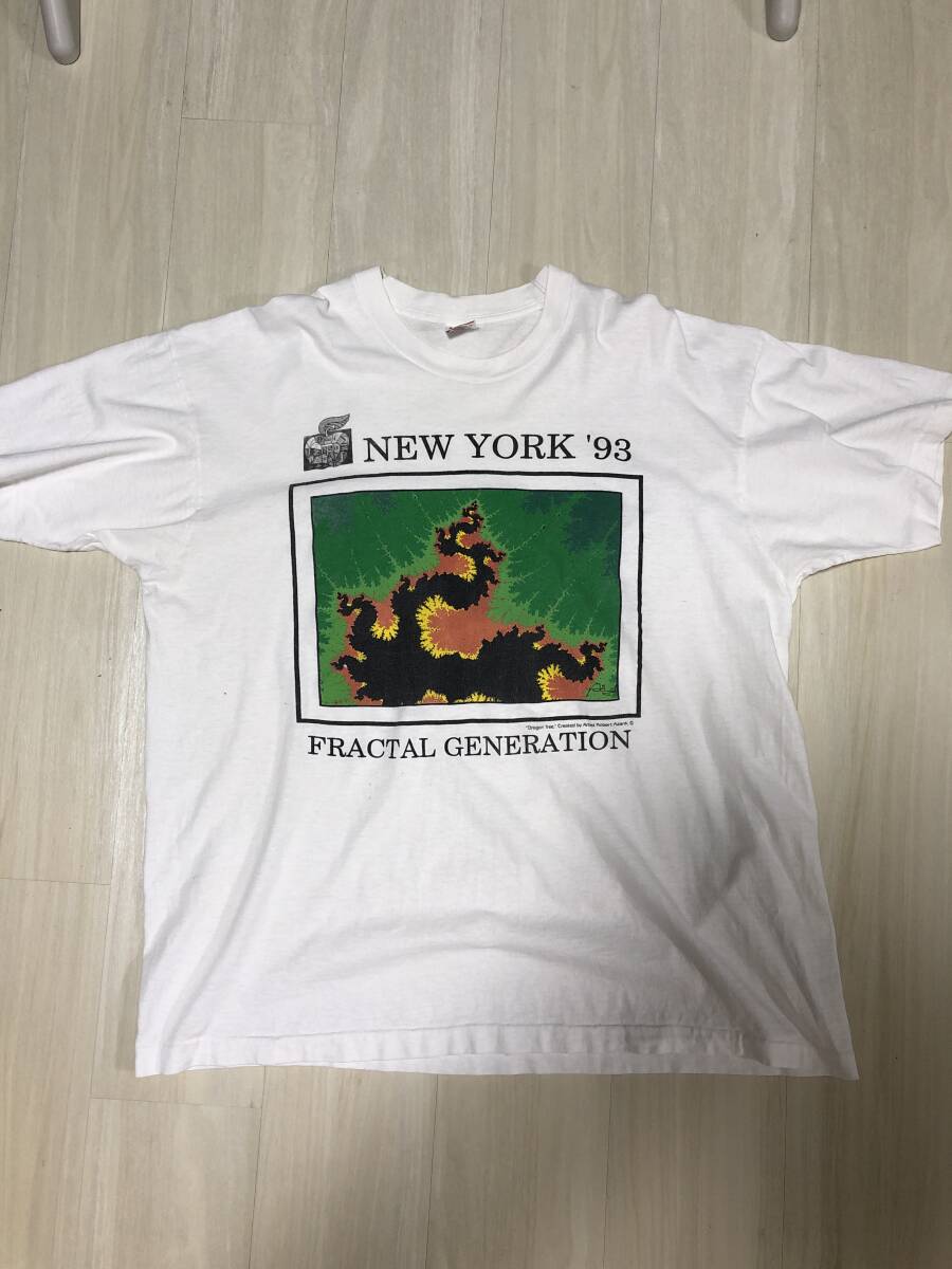 Bibian 比比昂 - 激レア 90s フラクタル アート Tシャツ L )検 Bibian 比比昂 - 激レア 90s フラクタル アート Tシャツ L )検